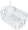 A white plastic ice scoop inside a white plastic ice bin with handles and ventilation holes. Náhled obrázku produktu