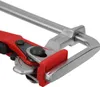 A close-up view of a clamp mechanism, showing the red handle and silver metal parts. Produktbild-Vorschau