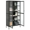 vidaXL Highboard Schwarz 85x40x180 cm Glas und Stahl Produktbild-Vorschau 5