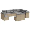 vidaXL 12-tlg. Garten-Sofagarnitur mit Kissen Beige Poly Produktbild-Vorschau 1