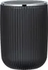 A black trash can with a silver rim. Produktbild-Vorschau