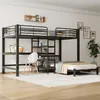 Hochbett 90 x 200 cm , Schwarz , MDF und Metall , Produktbild-Vorschau 7
