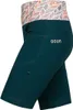 Dunkelgrüne Sansa Shorts von Ocun mit buntem; blätterförmigem Bund; geeignet für Klettern und Bouldern. Náhľad obrázku produktu
