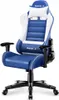 A blue and white gaming chair is shown from the front on a white background. Anteprima dell’immagine prodotto
