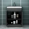 Waschtisch mit Unterschrank LORENZA 60cm Dunklegrau Produktbild-Vorschau 2
