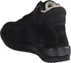 A black suede boot with a zipper and fur lining. Anteprima dell’immagine prodotto