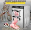 A woman is shown scooping ice cream into a cone, while a commercial ice cream machine churns out pink ice cream into a metal tray. A bowl of colorful ice cream scoops is also visible. Voir les images du produit