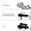A step-by-step guide showing how to attach armrest pads to a chair. Náhled obrázku produktu