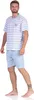 Herren Pyjama Short und T-Shirt Schlaf-Anzug; Hellgrau M/48 Produktbild-Vorschau 3