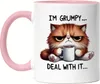 I'm Grumpy Deal With It Tasse Rosa Lustige Katze Produktbild-Vorschau 1