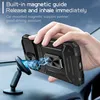 A hand holding a black phone case with a magnetic ring mount, attached to a car mount with blue electrical sparks between them. Produktbild-Vorschau