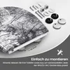 A toilet seat lid with a wood grain pattern and its mounting hardware are displayed on a light gray and white background. Produktbild-Vorschau
