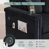 Modułowa sofa narożna z czarnego aksamitu z oświetleniem Podgląd zdjęcia produktu 5