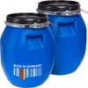 Two blue plastic barrels with black lids are shown against a white background. Produktbild-Vorschau