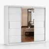 Schwebetürenschrank Kleiderschrank Schrank 250cm Weiß/Weiß Produktbild-Vorschau 5