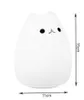 A white cat-shaped LED night light with dimensions indicated. Produktbild-Vorschau
