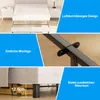 Collage of images showing different aspects of a bed frame, including its construction, assembly, and storage space. Produktbild-Vorschau