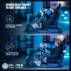 A child is using a racing simulator cockpit in a room with gaming equipment. Produktbild-Vorschau