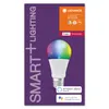 The image shows the packaging for a smart LED light bulb. Anteprima dell’immagine prodotto