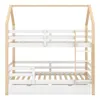 A bunk bed with a house-shaped frame, a ladder, and drawers, shown against a white background. Anteprima dell’immagine prodotto