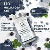 A product shot of probiotic capsules with accompanying marketing text and imagery. Produktbild-Vorschau