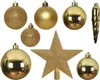 Christbaumkugel - Weihnachtsbaumkugel - bruchfest - glänzend, matt und glitzernd - gold - 33er Set Produktbild-Vorschau