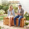 COSTWAY Gartenbank Holz mit 3 Aufbewahrungsboxen, Holzbank Produktbild-Vorschau 6