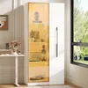 Merax glazen vitrine met LED-verlichting, twee deuren, Productafbeelding-voorbeeld 2