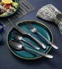 Besteck Set 6 Personen Schwarz modern gehämmertes, mit Produktbild-Vorschau 5