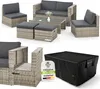 Juskys Polyrattan Gartenmöbel Set Salou inkl. Abdeckung - Produktbild-Vorschau 1