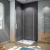 120x76x185cm 180° cm Falttür Nischentür Klarglas Produktbild-Vorschau 4