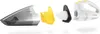 Disassembled parts of a white and gray handheld vacuum cleaner are laid out on a white background. Anteprima dell’immagine prodotto
