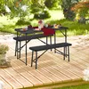 Zestaw 2 ławek piwnych Relaxdays, składane, tworzywo Podgląd zdjęcia produktu 2