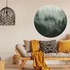 Sticker Kreis BÄUME Nebel Wald Pflanzen Natur Landschaft 3D Produktbild-Vorschau 2