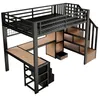 Hochbett 90 x 200 cm mit Schreibtisch, LED, 4 Schubladen, Produktbild-Vorschau 12