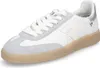 A single white and gray sneaker with a tan sole is shown from a side angle against a white background. Voir les images du produit