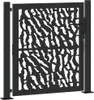 A black metal garden gate with a decorative cutout pattern, shown in front of a white background. Podgląd zdjęcia produktu