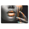 MuchoWow® Schreibtischunterlage Lippen - Orange - Schwarz Produktbild-Vorschau 1
