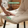 Set di 6 Sedie in velluto trapuntate MILO Beige gambe nere Anteprima dell’immagine prodotto 8