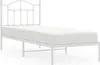 Bettgestell mit Kopfteil Metall Weiß 90x200 cm Produktbild-Vorschau 1