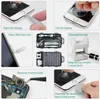 A collage of images showing a smartphone repair tool kit and steps for disassembling a smartphone. Produktbild-Vorschau