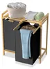 QEENTOE wasmand met bamboeframe, 2 compartimenten, wasmand Productafbeelding-voorbeeld 8