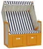 vidaXL Strandkorb mit Dach Poly Rattan & Massivholz Weiß & Produktbild-Vorschau 1