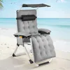 Chaise longue pliable CLOUD II avec pare-soleil - gris Voir les images du produit 9