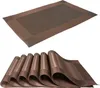 Intirilife 6x set de table en PVC marron - 45 x 30 cm - set Voir les images du produit 1