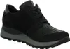 A black women's sneaker with a wedge sole and snake print accents. Náhled obrázku produktu