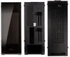 Three views of a black computer case. Produktbild-Vorschau