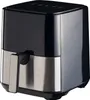 A black and silver air fryer is shown from a side-angle. Produktbild-Vorschau