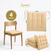 Lavea® Sitzkissen 40x40 cm - 4er Set,  mit Stoffbändern – Produktbild-Vorschau 2