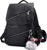 Rucksack mit Doppelreißverschluss Schwarz – Moderner Produktbild-Vorschau 1